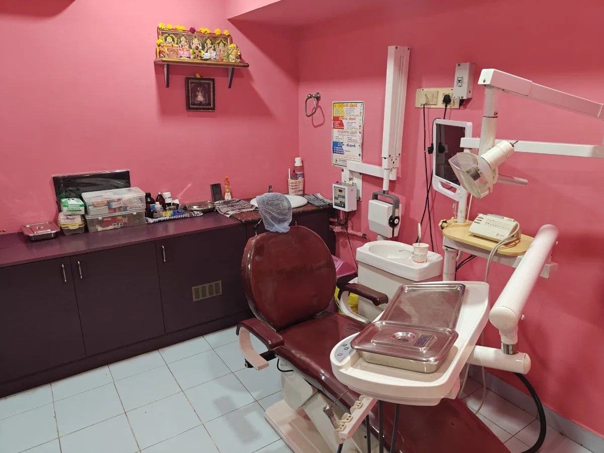 Reception and treatment area inside Barath Dental Clinic, New Perungalathur, Chennai